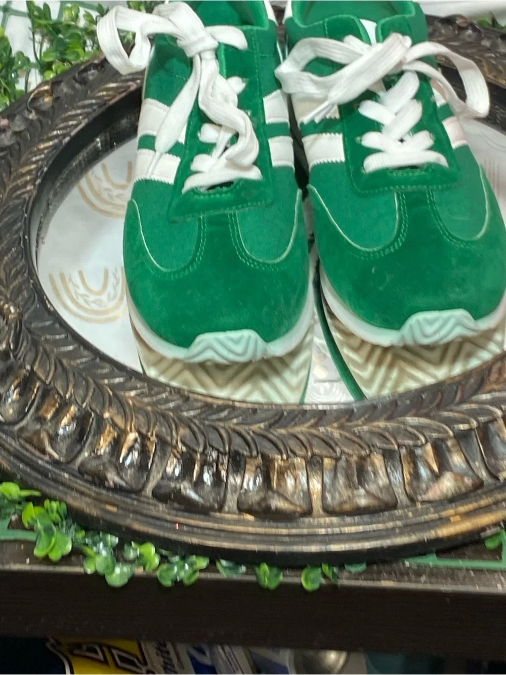 Kids Green Athletic Sneakers with White Accents